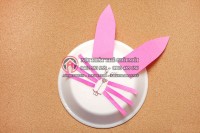 Cách làm mặt thỏ bằng chiếc đĩa giấy