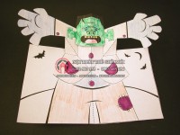 Làm thiệp giấy nổi 3D hình Frankenstein Phần 2
