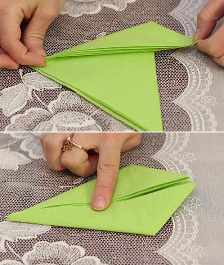 Cách xếp khăn ăn nhà hàng hình cánh buồm đẹp