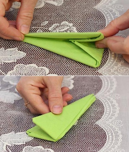 Cách xếp khăn ăn nhà hàng hình cánh buồm đẹp
