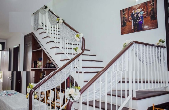 May gia công váy bàn tiệc cưới đẹp